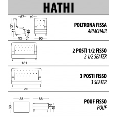 Włoska sofa HATHI / Tr
