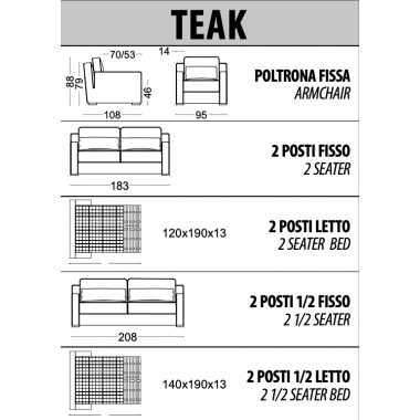 Włoska sofa rozkładana TEAK / Tr