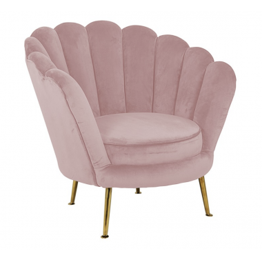 Fotel tapicerowany PERLA pink velvet / S4439