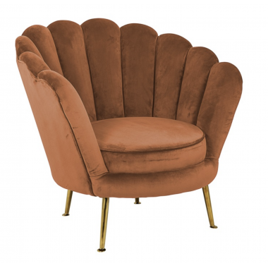 Fotel tapicerowany PERLA rust velvet / S4439