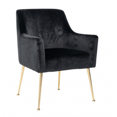 Krzesło tapicerowane HARPER black croco 66cm / S4449 BLACK CROCO