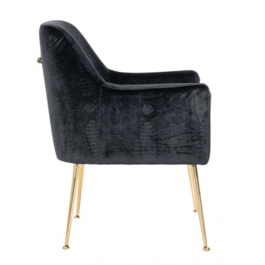 Krzesło tapicerowane HARPER black croco 66cm / S4449 BLACK CROCO
