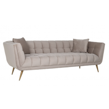 Sofa tapicerowana HUXLEY khaki aksamit szczotkowane złoto 230cm / S5126 KHAKI VELVET
