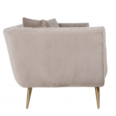 Sofa tapicerowana HUXLEY khaki aksamit szczotkowane złoto 230cm / S5126 KHAKI VELVET