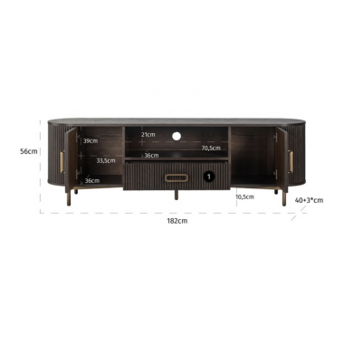 Szafka TV LUXOR brązowy dąb 180 x 56 x 45cm / 7753