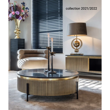 IRONVILLE złota marmurowy blat 200 x 60 x 40cm / 7577