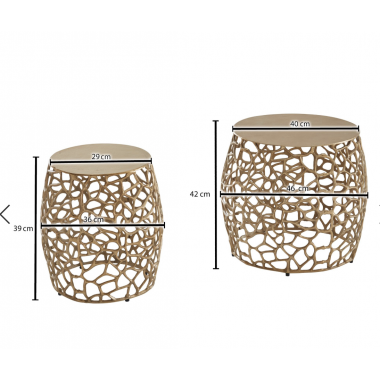 WOHNLING stolik kawowy LEAF zestaw złoty / WL6.690