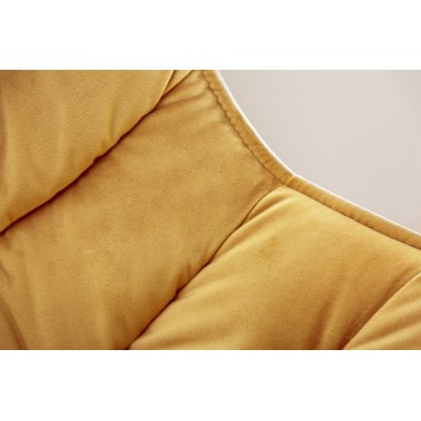 Invicta Krzesło barowe DUTCH COMFORT aksamit musztardowo żółty 53cm / 41835