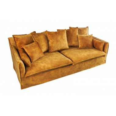 Invicta Sofa Heaven 3 osobowa musztardowy aksamit 215cm / 40831