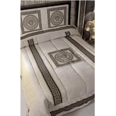 Włoskie łóżko styl VERSACE MEDUZA GRECALE złote 160 x 190 cm