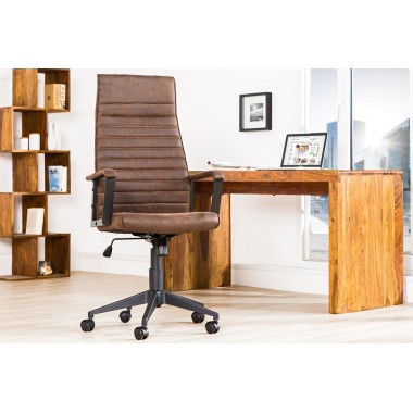 Krzesło biurowe LAZIO brązowy vintage / 37075