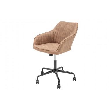 Krzesło biurowe z podłokietnikiem TURIN taupe vintage / 39348