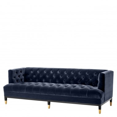 Sofa CASTELLE savona midnight blue velvet / pikowana