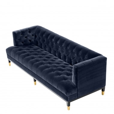 Sofa CASTELLE savona midnight blue velvet / pikowana