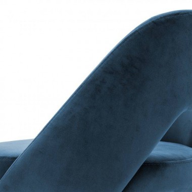 Krzesło Barowe  AVORIO / Roche blue velvet | czarne i mosiężne nogi / 112056